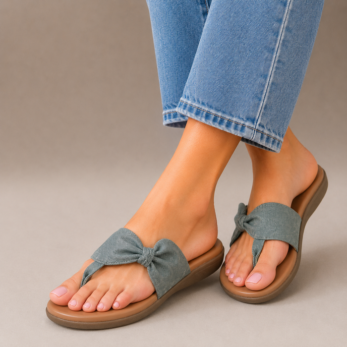 Tresmode Copela Blue Women's Dress Platform Flats