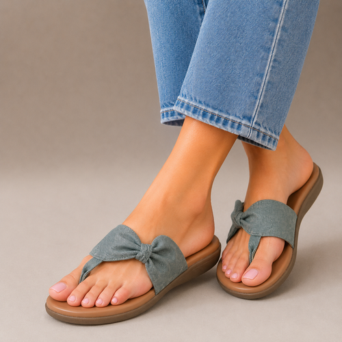 Tresmode Copela Blue Women's Dress Platform Flats