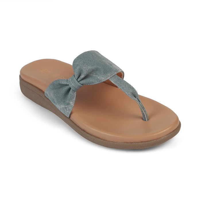 Women's Blue Platform Flats Tresmode