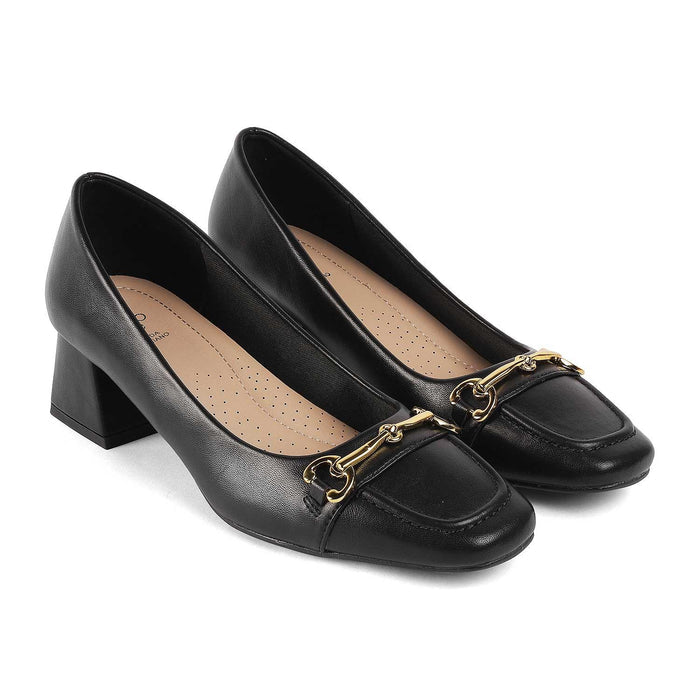 Donatella Black Women's TPR Sole Pumps Tresmode