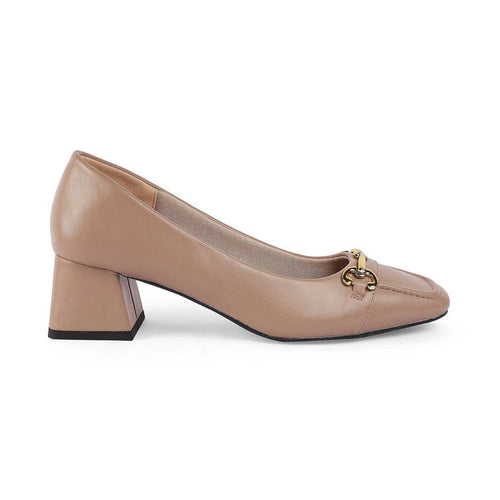 Donatella Khaki Women's Block Heel Pumps Tresmode