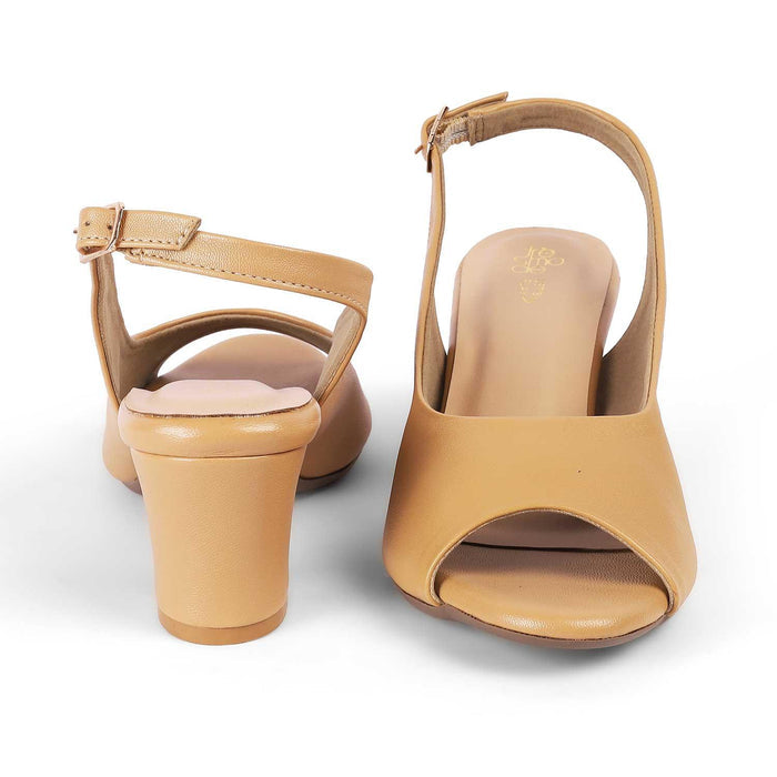 Eden Beige Women's 2.5-inch Heel Sandals Tresmode