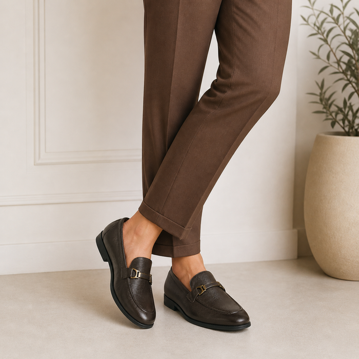 Tresmode Eva Brown Men's Leather Loafers