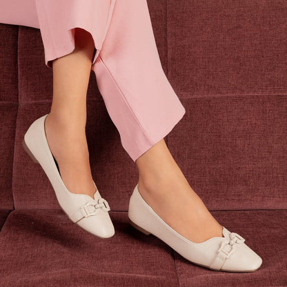 Fare White Women's Ballerinas Tresmode