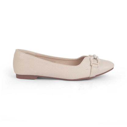 Fare White Women's TPR Sole Ballerinas Tresmode