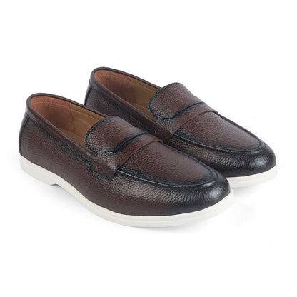 Men's TPR Sole Leather Driving Penny Loafers Tresmode