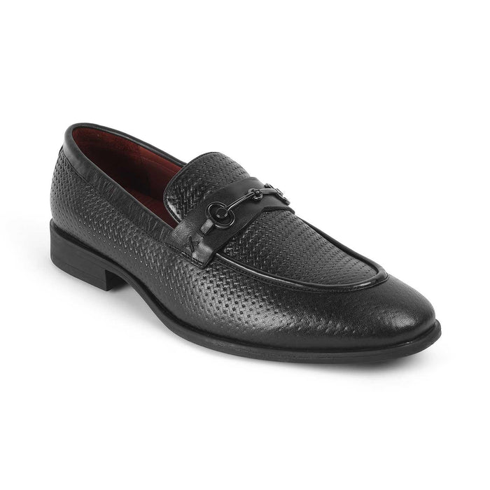 Fetch Black Men's Genuine Leather Loafers Tresmode