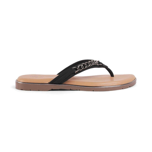 Flachain Black Women's Flats Tresmode
