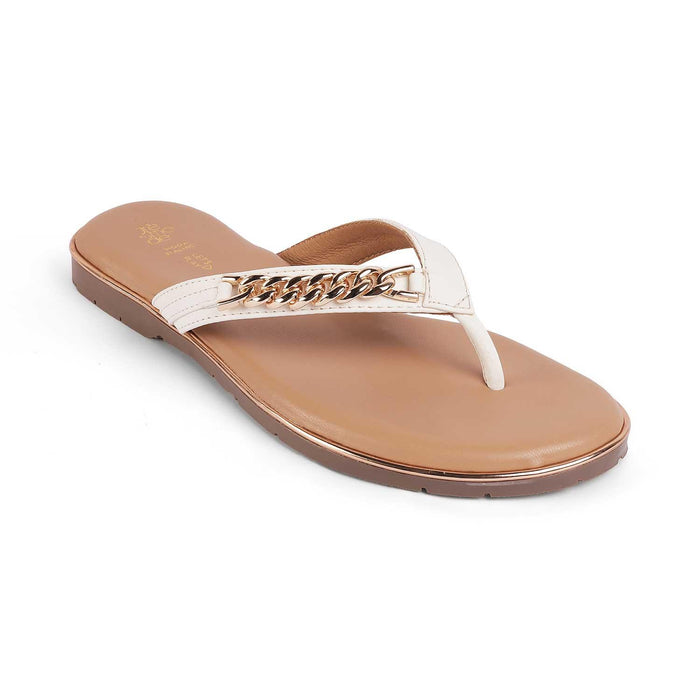Flachain White Women's Vegan-Friendly Flats Tresmode
