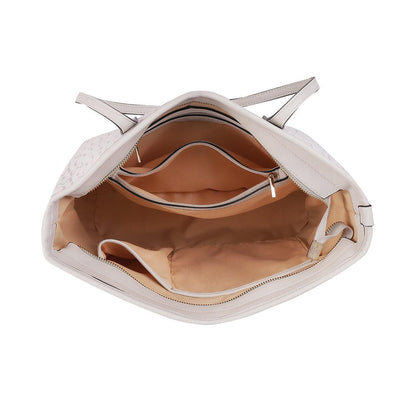 Tresmode White Women's Handbag With Three Compartments
