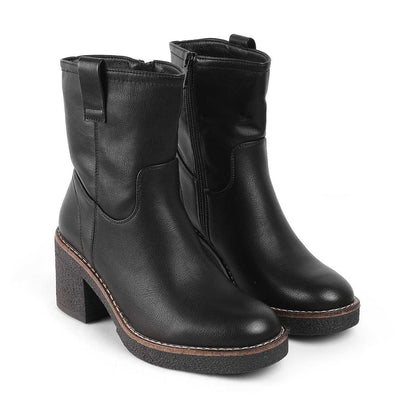 Gallen Black Women's PU Material Boots Tresmode