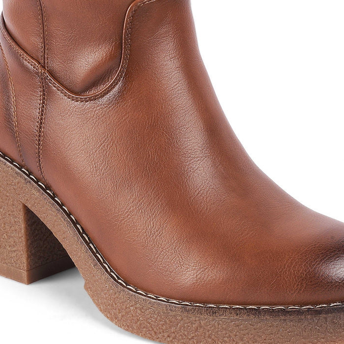 Gallen Camel Women's Modern Ankle-length Boots Tresmode