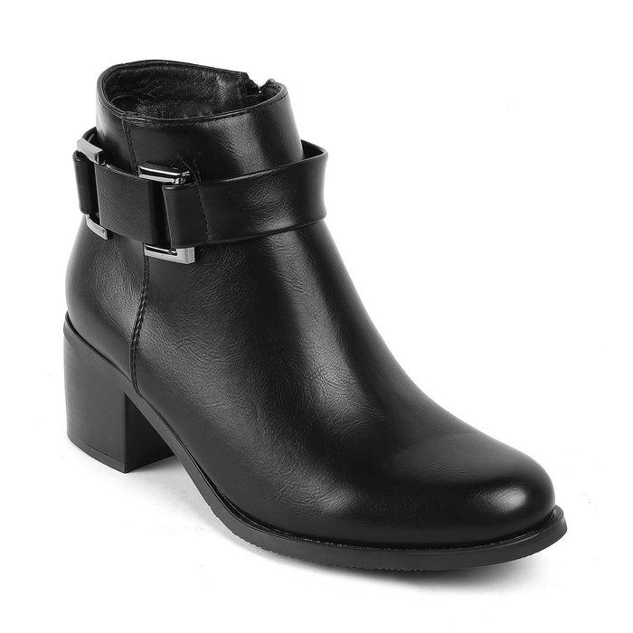 Geneve Black Women's 2-inch Boots Tresmode