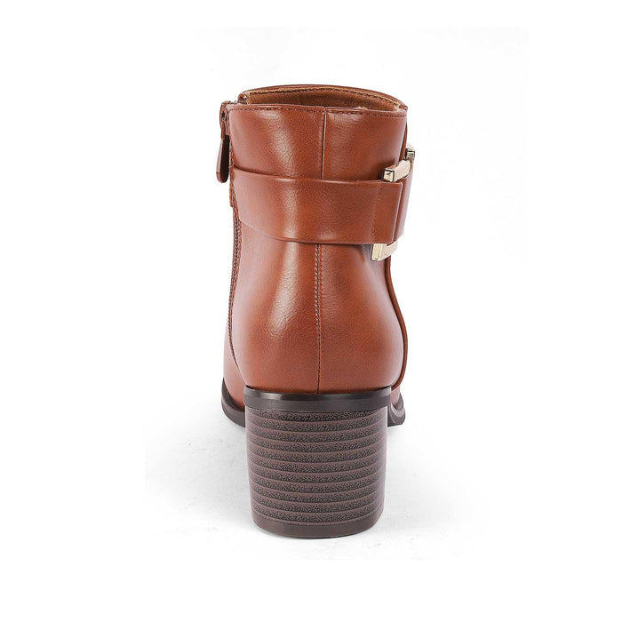 Geneve Camel Women's Round Shape Boots Tresmode