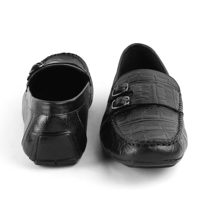 Gioia Black Men's Premium Double Monk Shoes Tresmode