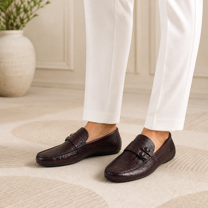 Tresmode Gioia Brown Men's Double Monk Shoes