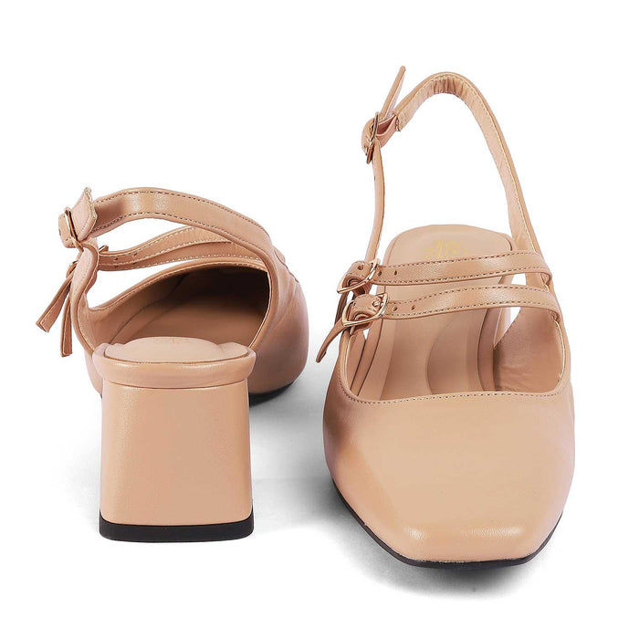 Glampart Beige Women's Sophisticated Pumps Tresmode