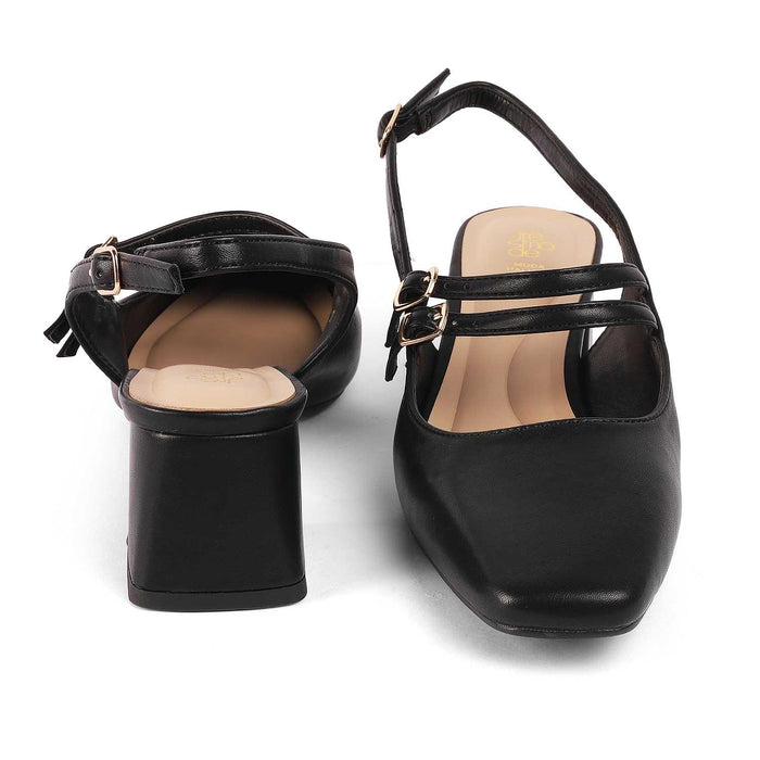 Glampart Black Women's Dress Block Heel Pumps Tresmode