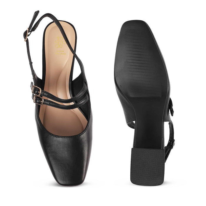 Glampart Black Women's Dress Block Heel Pumps Tresmode