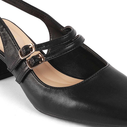 Glampart Black Women's Dress Block Heel Pumps Tresmode