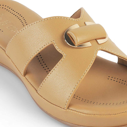 Tresmode Helsinki Beige Women's Casual Platform Wedges