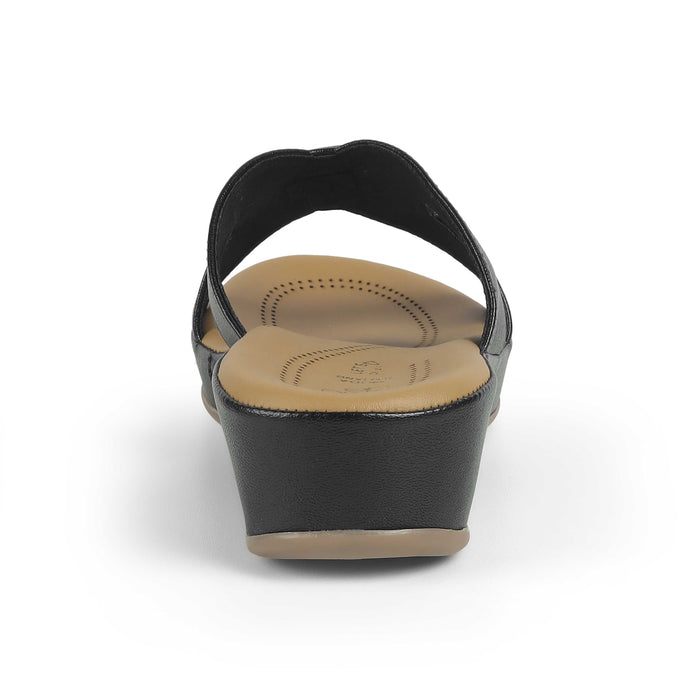 Women's Black Platform Flats Tresmode