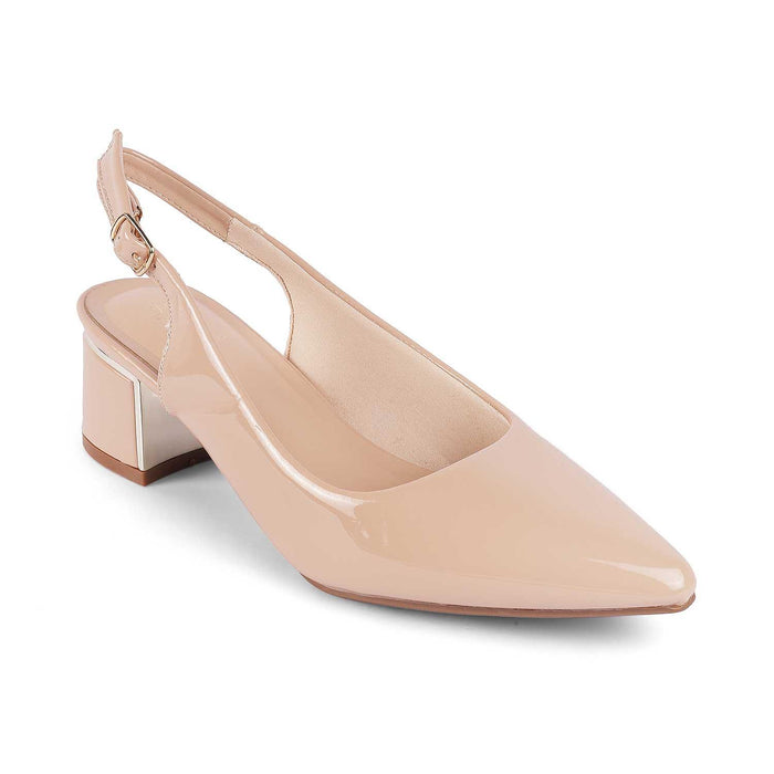 Jane Beige Women's 2.5-inch Block Heel Pumps Tresmode