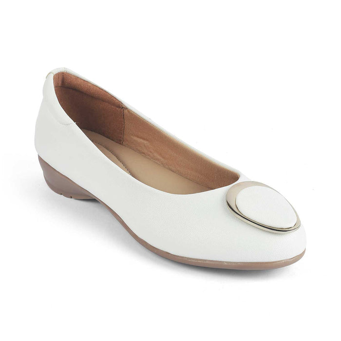 Women's White Ballerinas Tresmode
