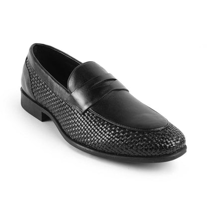 Jim Black Men's Almond Shape Leather Penny Loafers Tresmode