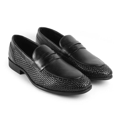 Jim Black Men's Timeless Textured Leather Penny Loafers Tresmode