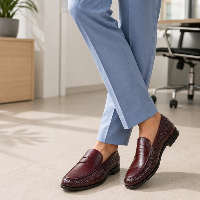 Tresmode Jim Brown Men's Leather Penny Loafers