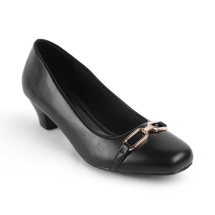 Jovin Black Women's 1.5-inch Pumps Tresmode