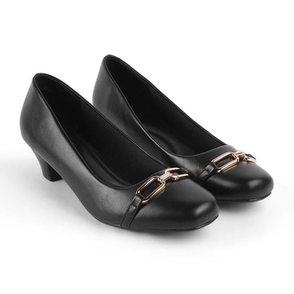 Jovin Black Women's TPR Sole Pumps Tresmode