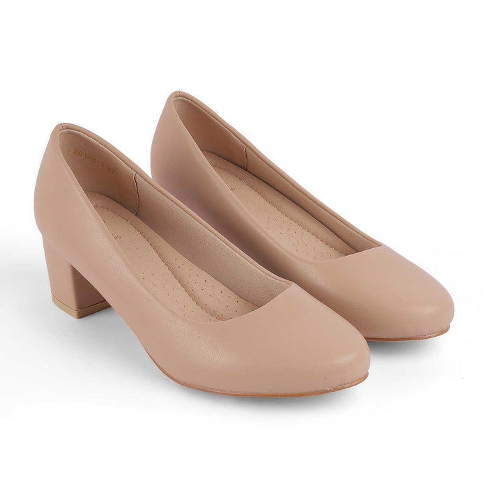 Koko Beige Women's Vegan-Friendly Pumps Tresmode