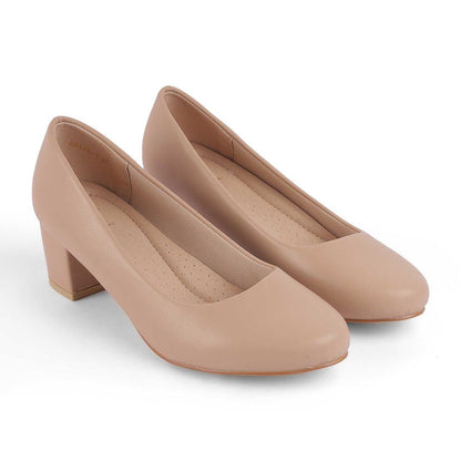 Koko Beige Women's Vegan-Friendly Pumps Tresmode