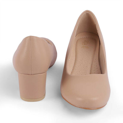 Koko Beige Women's Office Wear Pumps Tresmode