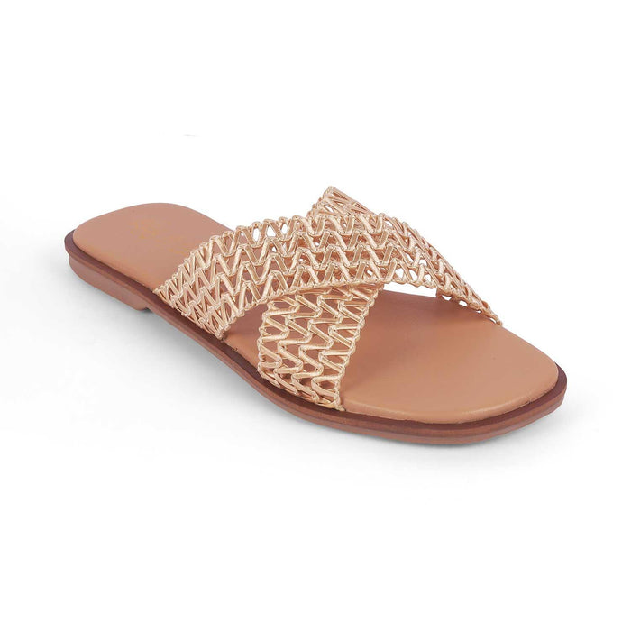 Lace Champagne Women's Vegan-friendly Flats Tresmode