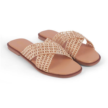 Lace Champagne Women's Stylish Flats Tresmode
