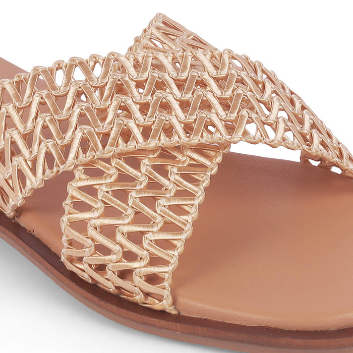 Lace Champagne Women's Dress Flats Tresmode