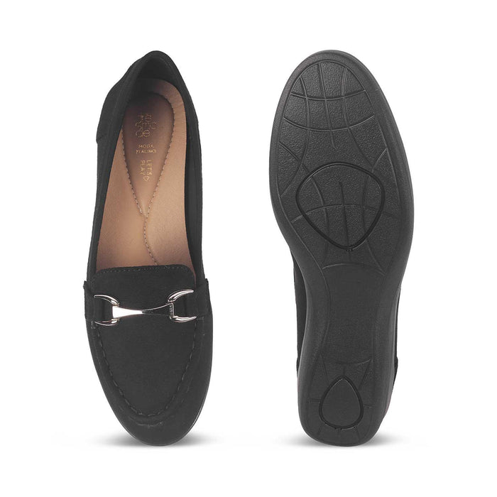 Lucia Black Women's Go-to Wedge Loafers Tresmode