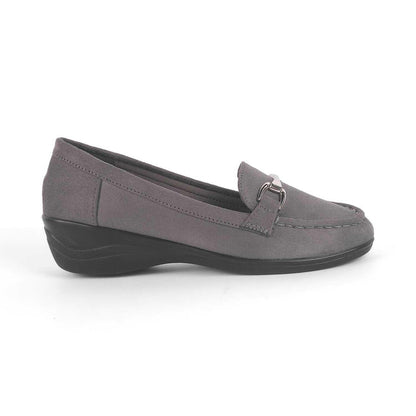 Lucia Grey Women's Wedge Loafers Tresmode