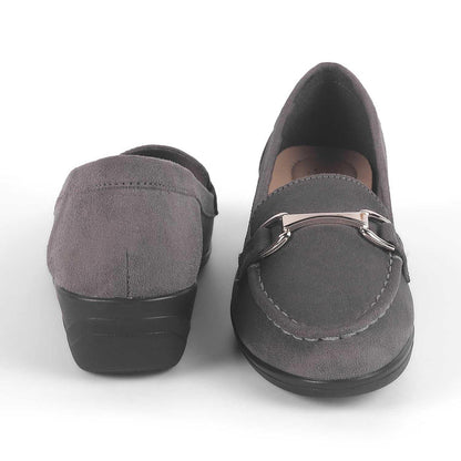 Lucia Grey Women's Versatile Wedge Loafers Tresmode