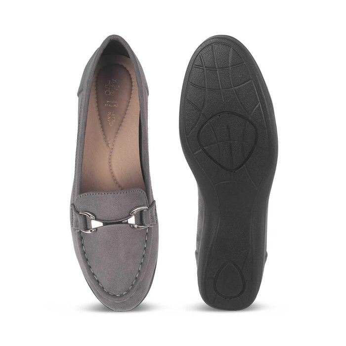 Lucia Grey Women's Go-to Wedge Loafers Tresmode