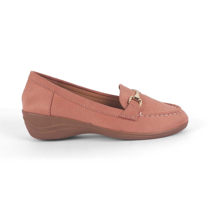 Lucia Pink Women's Wedge Loafers Tresmode