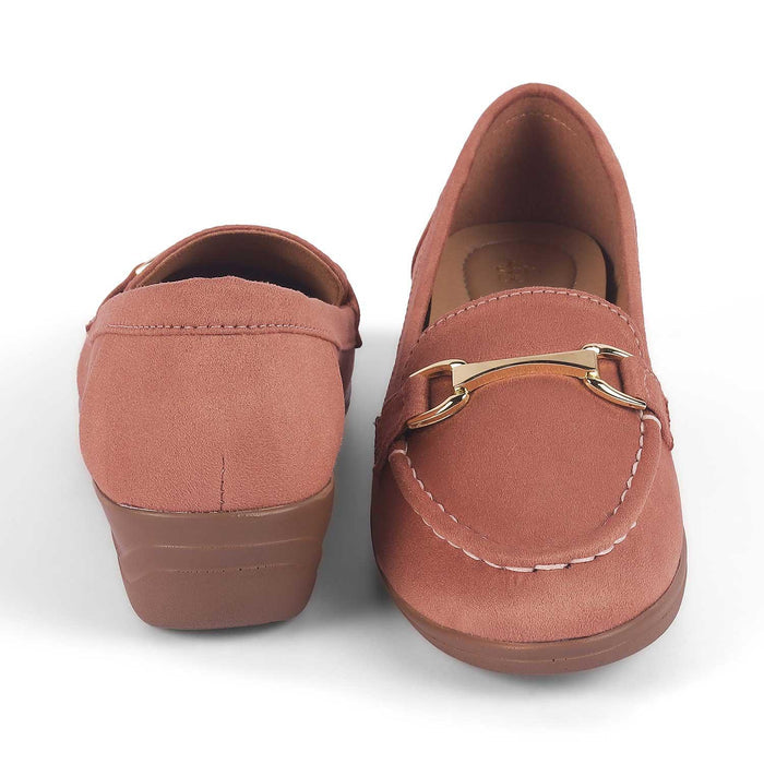 Lucia Pink Women's Versatile Wedge Loafers Tresmode
