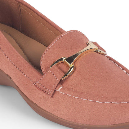 Lucia Pink Women's Casual Wedge Loafers Tresmode