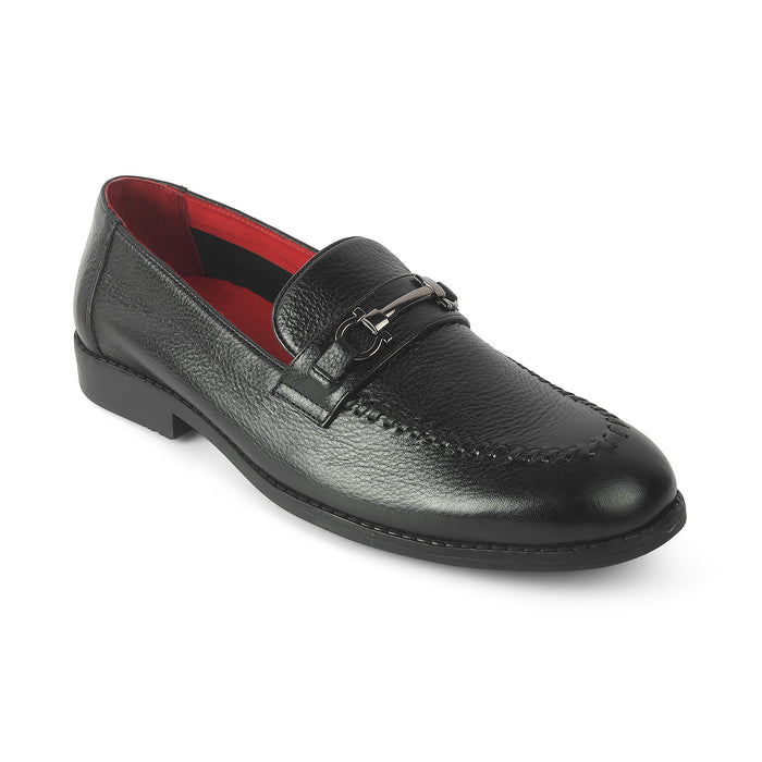 Men's Black Leather Loafers Tresmode
