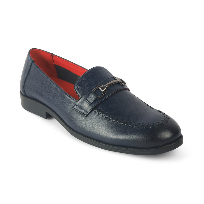 Men's Blue Leather Loafers Tresmode