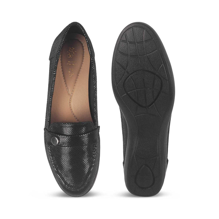 Marcoval Black Women's Fashionable Wedge Loafers Tresmode