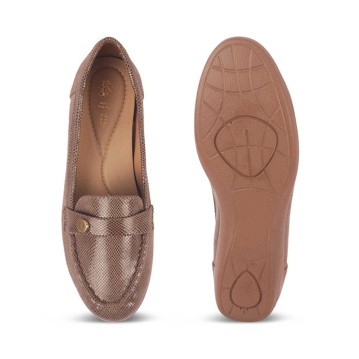 Marcoval Brown Women's Fashionable Wedge Loafers Tresmode